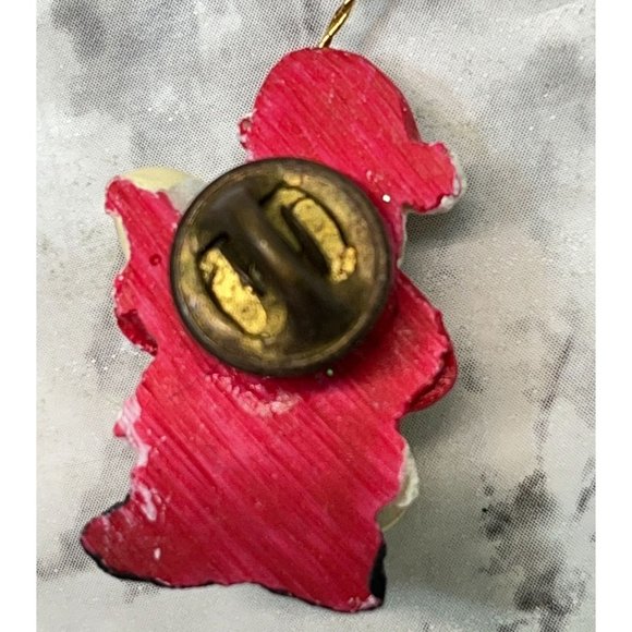 Vintage Santa Mini Christmas Ornament Pin Checking Naughty Nice List - Picture 2 of 6